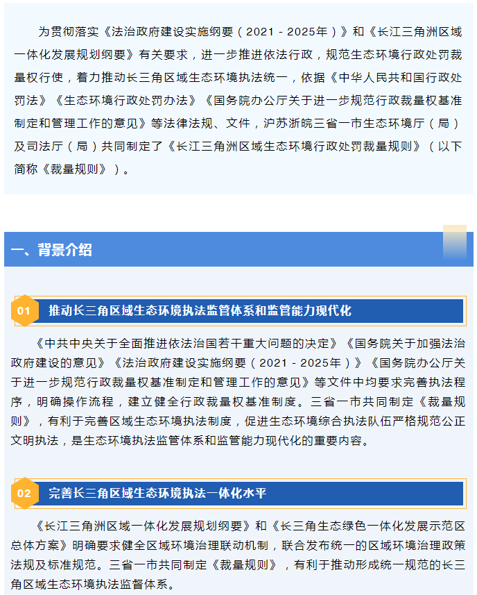 美麗長三角 | 滬蘇浙皖生態(tài)環(huán)境、司法部門聯(lián)合制定生態(tài)環(huán)境行政處罰裁量規(guī)則